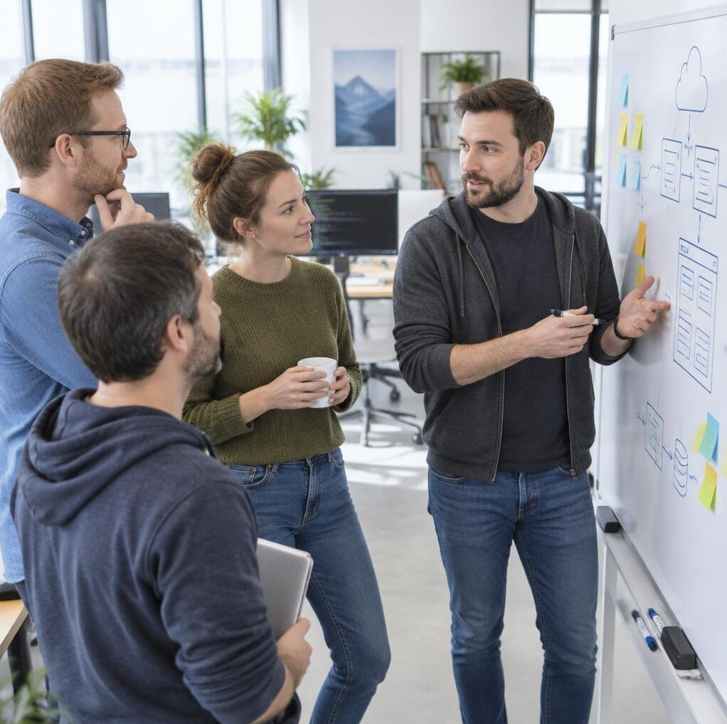 Team meeting in a bright modern office